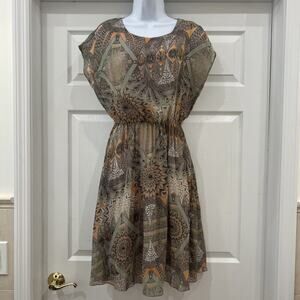 NWOT Sabine Dress Size Small S Gathered Waist Pleated Skirt Lined Delicate Boho